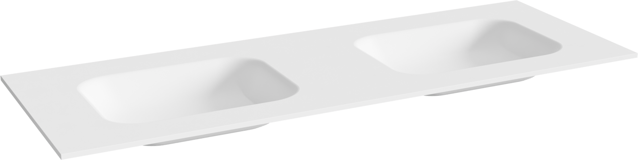 Balmani Tablo Arcato dubbele wastafel matte Solid Surface 150 x 55 cm, inclusief crepine