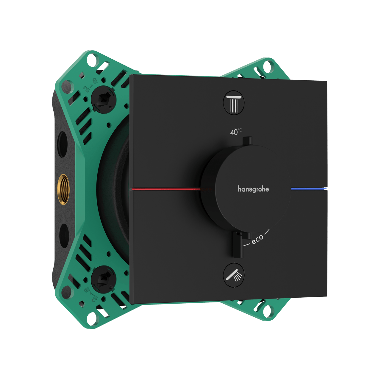 Hansgrohe Showerselect Comfort E thermostat de douche encastré 2 évacuations noir mat