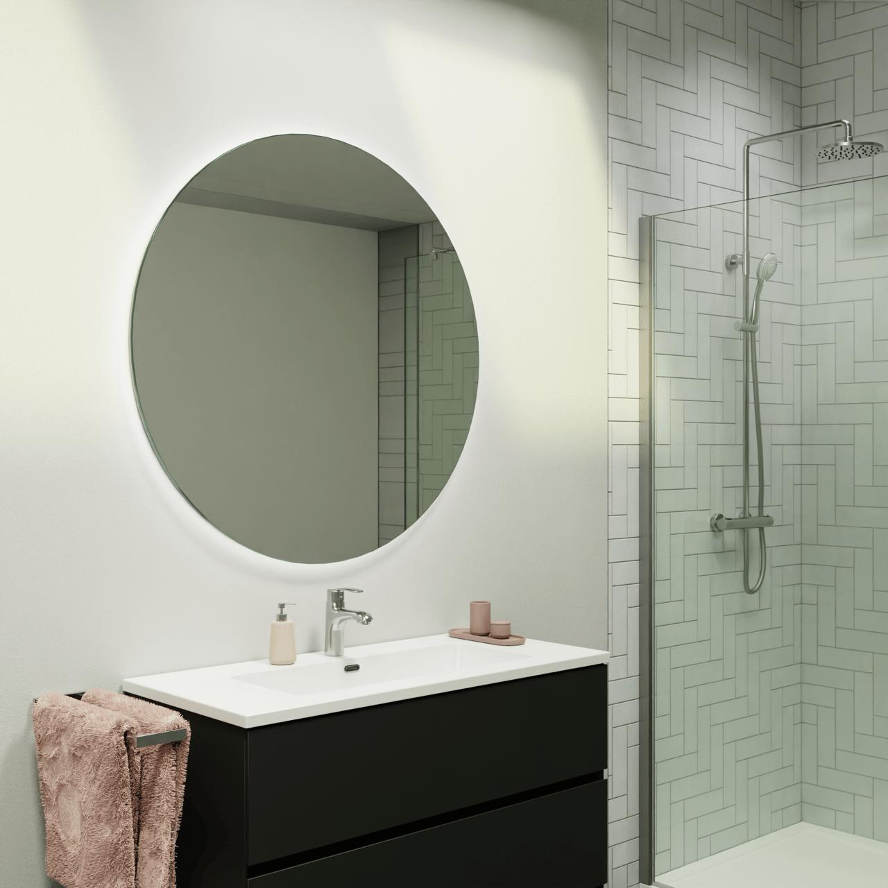 Storke Disc miroir rond lumineux Ø 100 cm