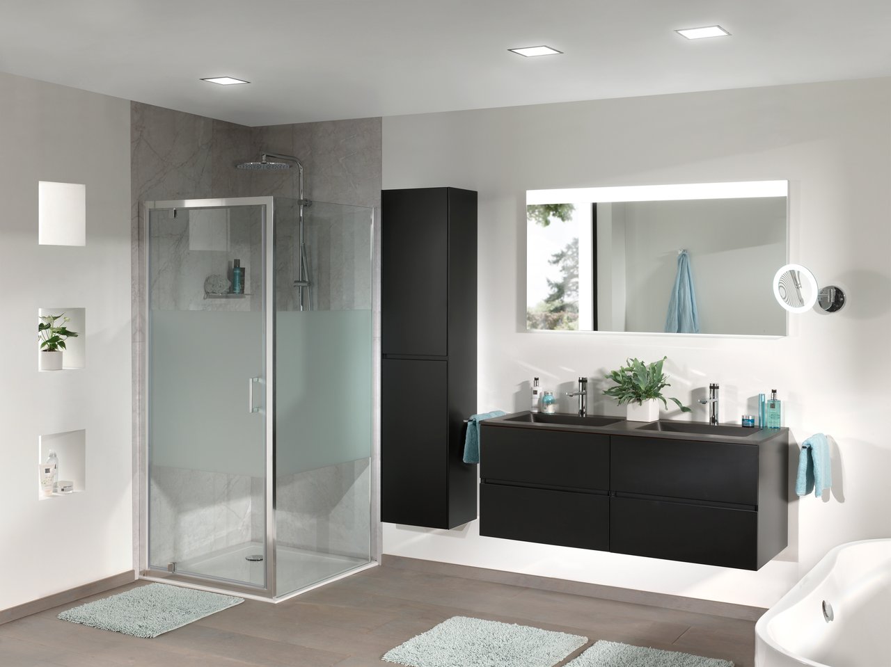 Storke Lucera rechthoekig badkamerspiegel 130 x 70 cm met spiegelverlichting en anti-damp