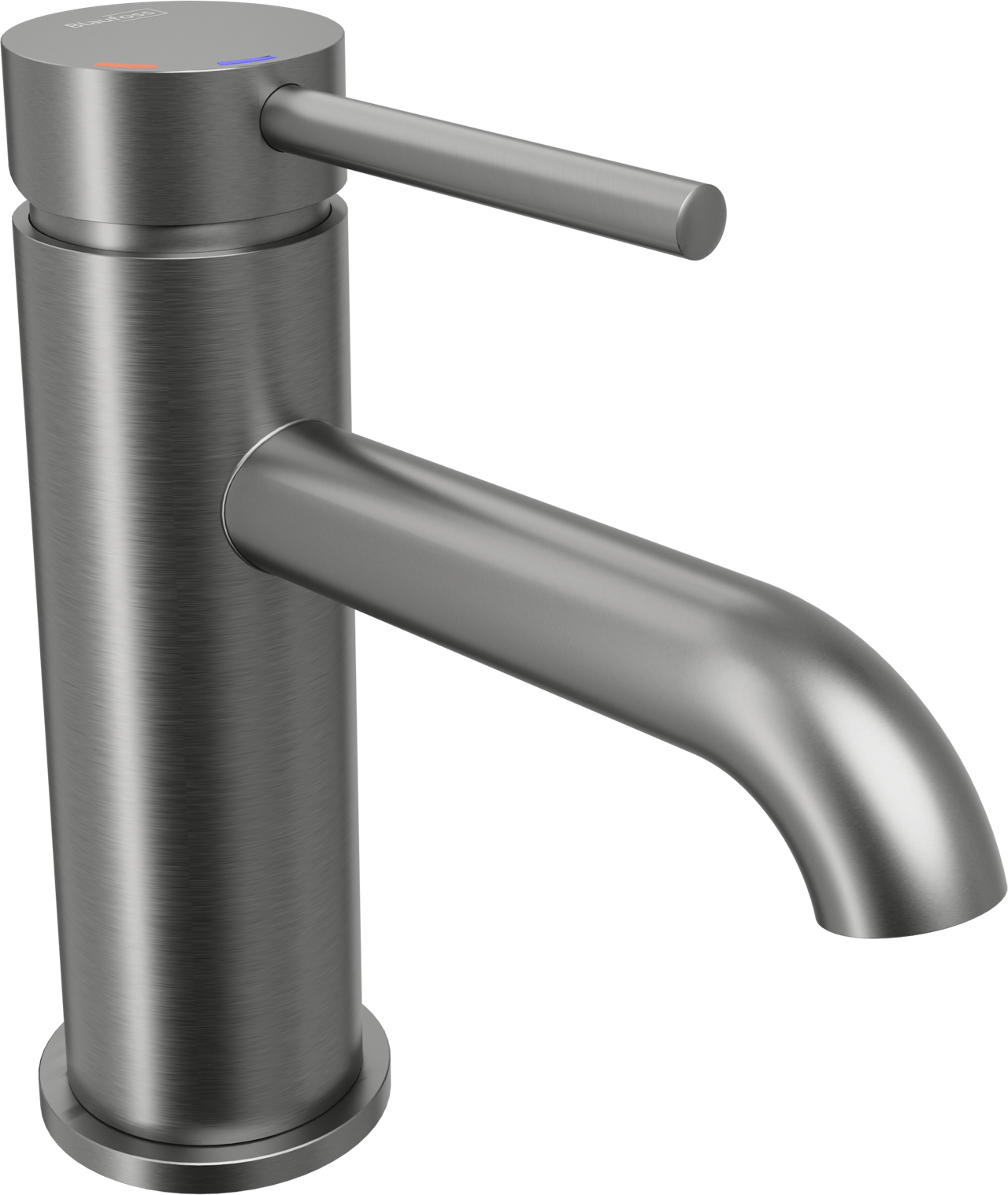 Blaufoss Round EcoStart standaard wastafelkraan Brushed GunMetal