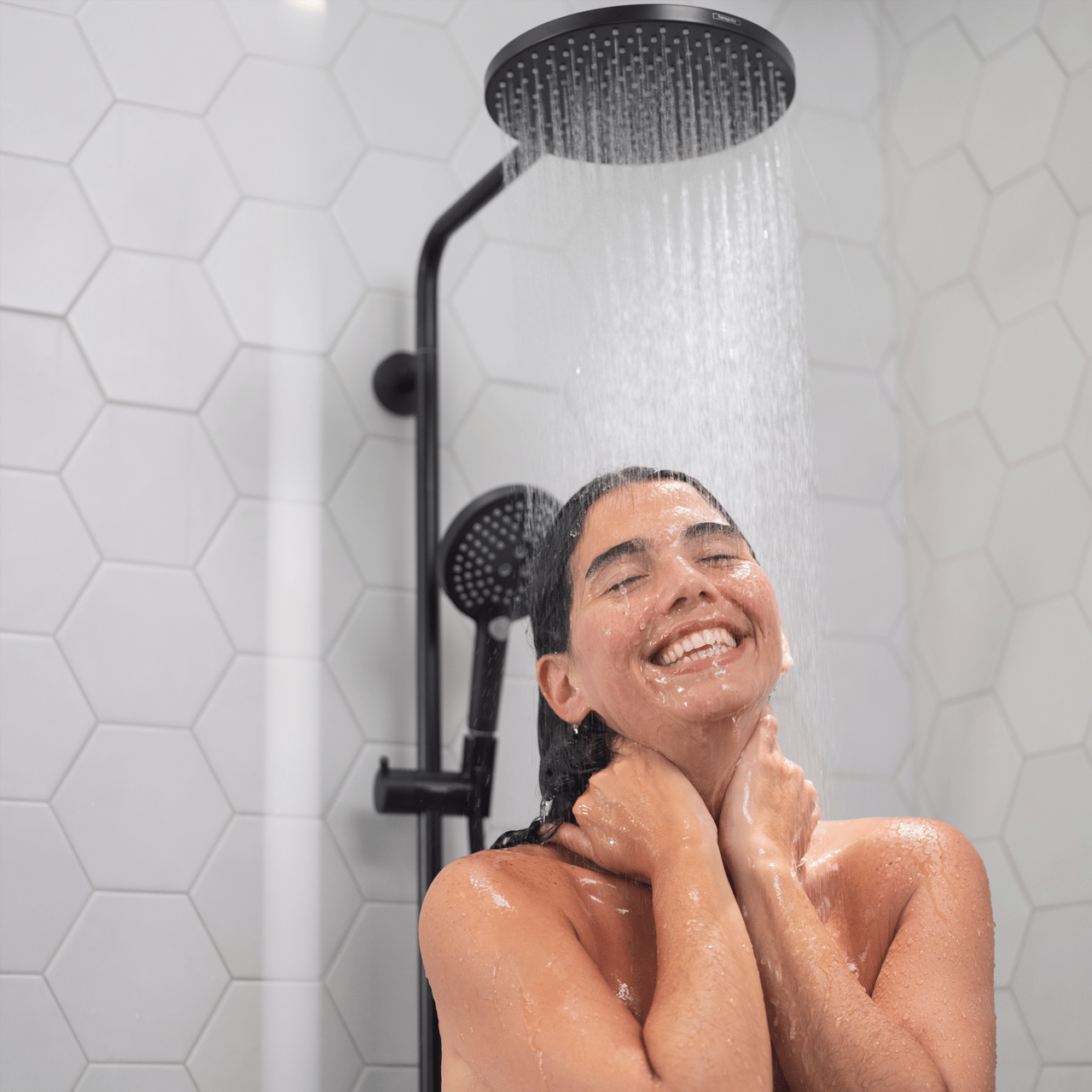 Hansgrohe Raindance Select S 240 Powderrain colonne de douche de pluie mitigeur thermostatique Noir Mat