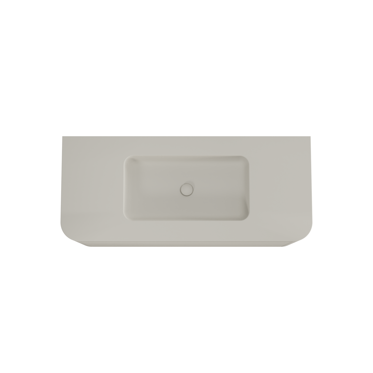 Balmani Moon hängendes Möbelstück Set: 130 x 55 cm, Seidengrau, mit Moon Einzelwaschtisch, Top Solid Seidengrau