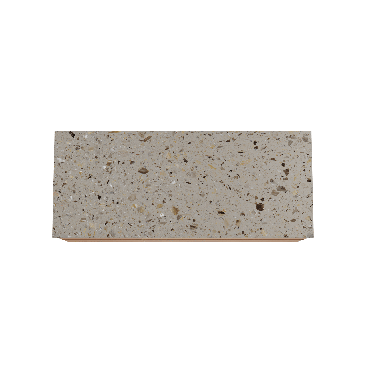 Balmani Mitra meuble salle de bains suspendu 135 x 55 cm teck avec Stretto tablette simple ou double en terrazzo greige terrazzo