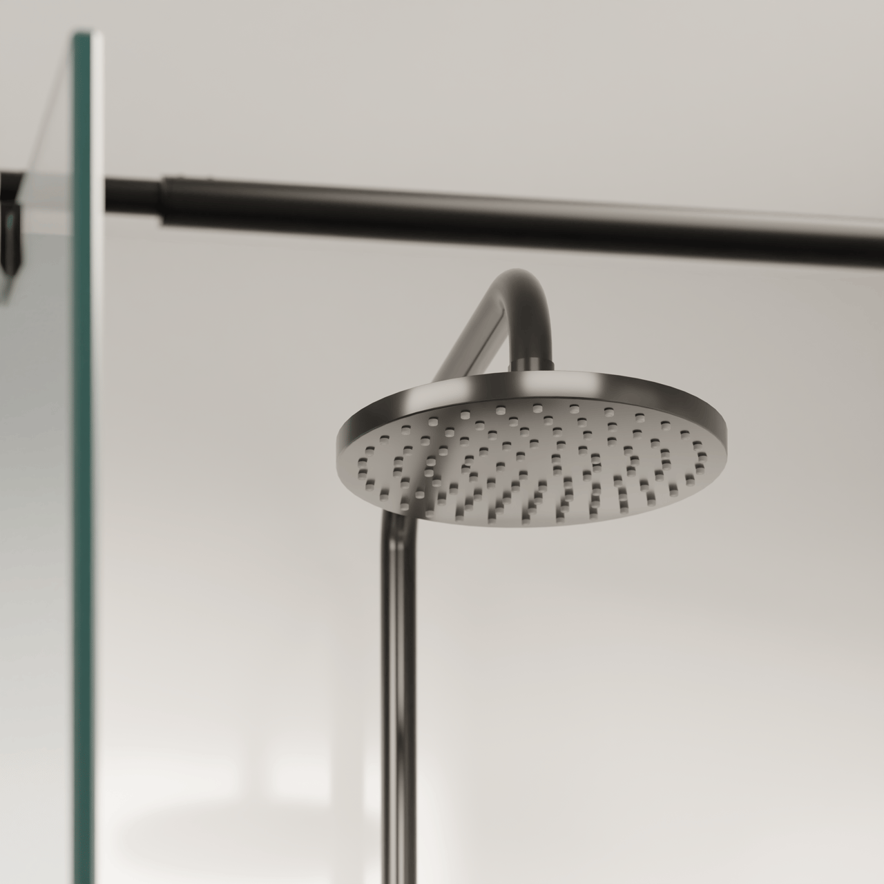 Linie Junos 200 Duschsystem mit Thermostat-Armatur Schwarz Matt