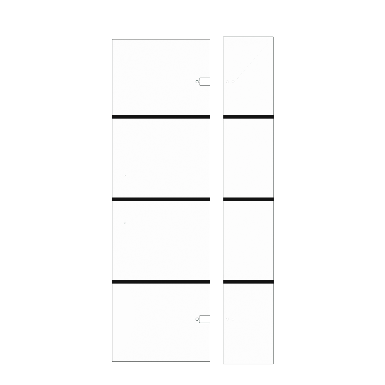 Balmani Senses Design Dusche Drehtür Rechts 100 x 210 cm Lined Glas, inklusive Coating