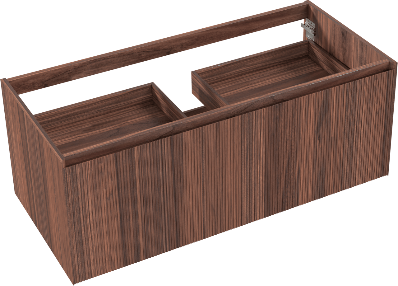 Balmani Fila hängender Waschbeckenunterschrank: 120 x 55 cm, Nussbaum, Furnierholz, 2 Schubladen