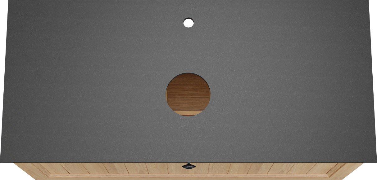 Balmani Lemon zwevend badkamermeubel 120 x 55 cm, fineer natuur eik met Facetta enkel tablet in graniet zwart