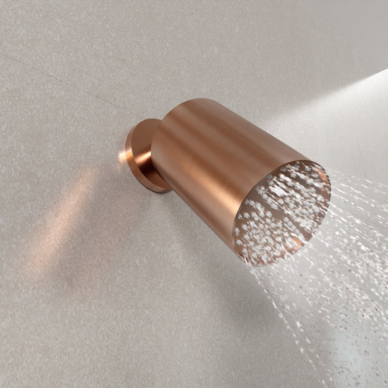 Blaufoss Luxor 90 Tête de douche rond 14 x 9 cm avec support mural Brushed Rosegold