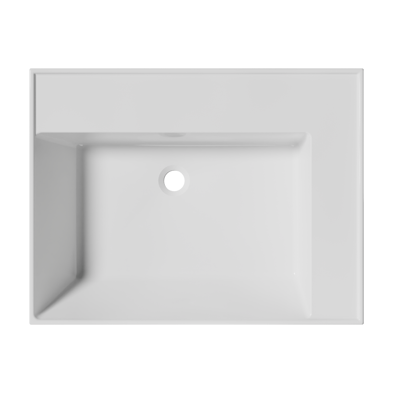 Balmani Argila asymmetrisch linkse wastafel composietmarmer Glanzend Wit 60 x 46 cm