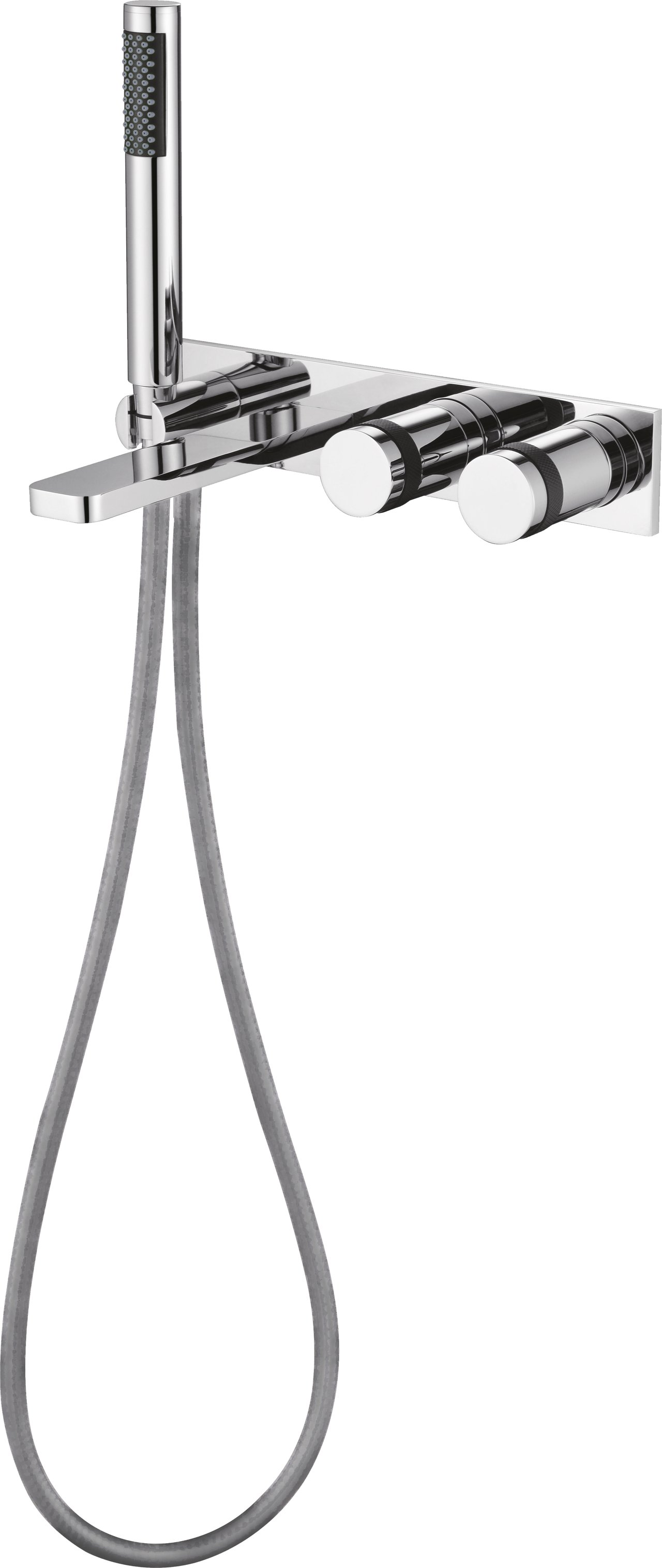 Blaufoss Sonic robinet baignoire encastré avec douchette chrome brillant incl élément intégré