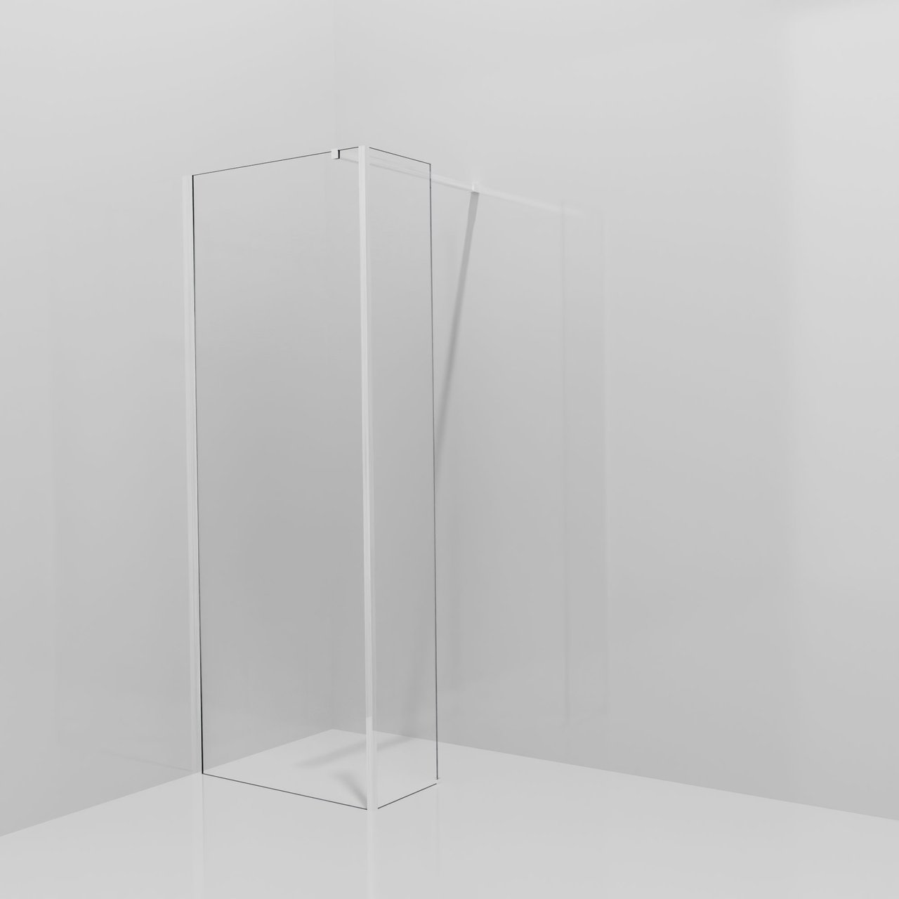 Balmani Modular Walk-In Dusche mit fester Seitenwand: 80 x 200 cm, Permafrost, inklusive Coating, Profil Chrom glänzend