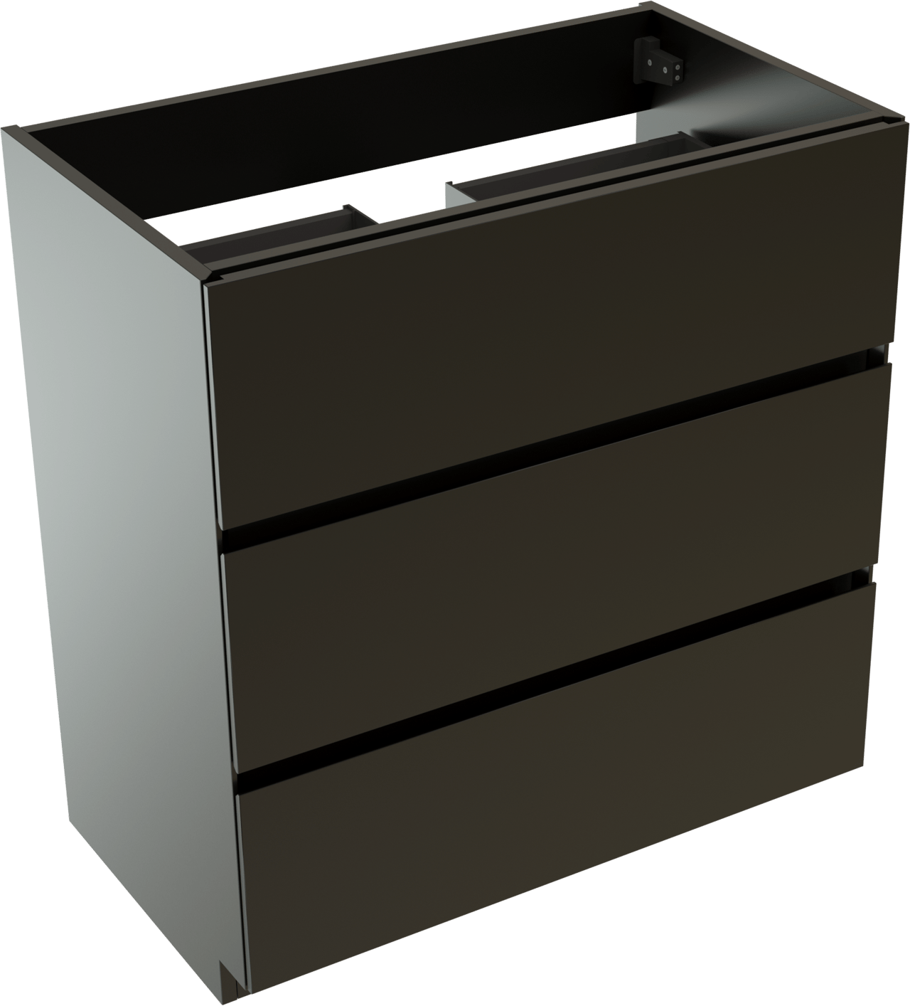 Storke Edge staande wastafelonderkast 80 x 46 cm mat zwart 3 lades