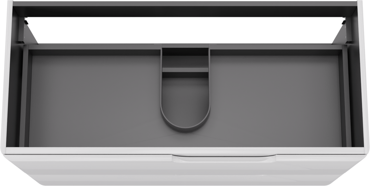 Linie Curvo hängender möbelstück Waschtischunterschränke 100 x 46 cm Weiβ glänzend 2 Schubladen