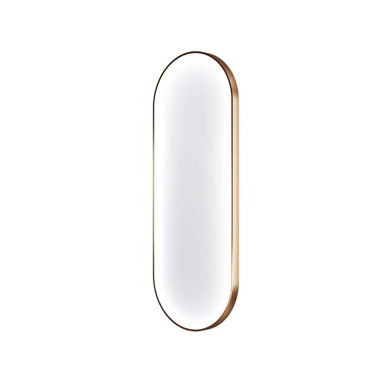 Balmani Secret oval Brushed RoseGold Badezimmerspiegel 45 x 120 cm mit Spiegelbeleuchtung und Anti-Beschlag Spiegelheizung