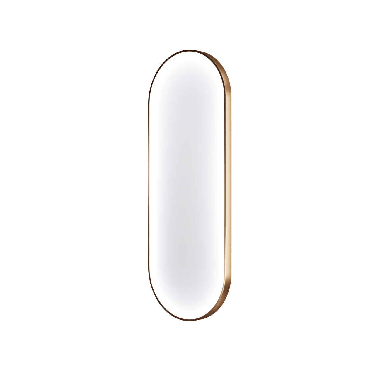 Balmani Secret oval Brushed RoseGold Badezimmerspiegel 45 x 120 cm mit Spiegelbeleuchtung und Anti-Beschlag Spiegelheizung