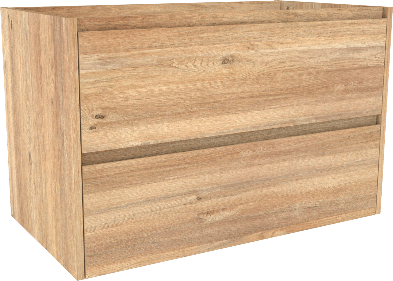 Storke Seda hängender Waschbeckenunterschrank: 95 x 52 cm, Eiche rustikal, 2 Schubladen