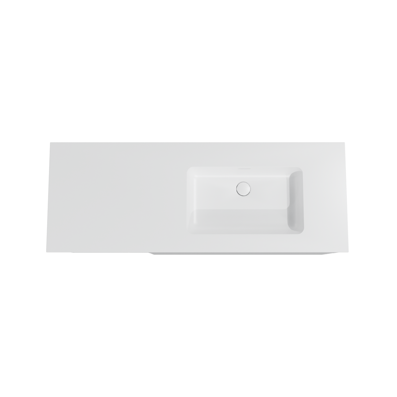 Storke Edge zwevend badmeubel 140 x 52 cm hoogglans wit met Mata asymmetrisch rechtse wastafel in solid surface mat wit