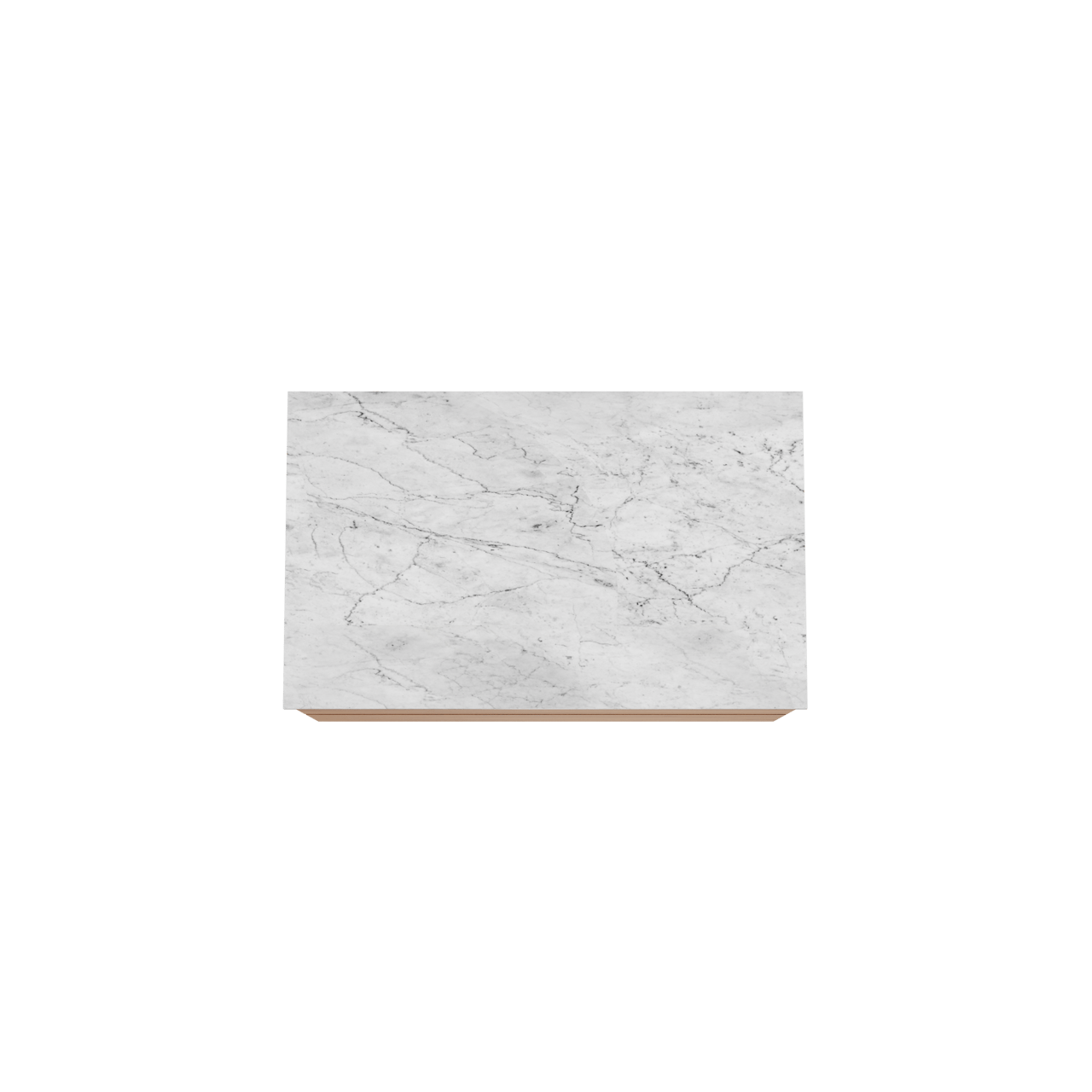 Balmani Mitra hängendes Möbelstück Set: 90 x 55 cm, Teak, mit Stretto Einzel Waschtischplatte, Marmor Carrara