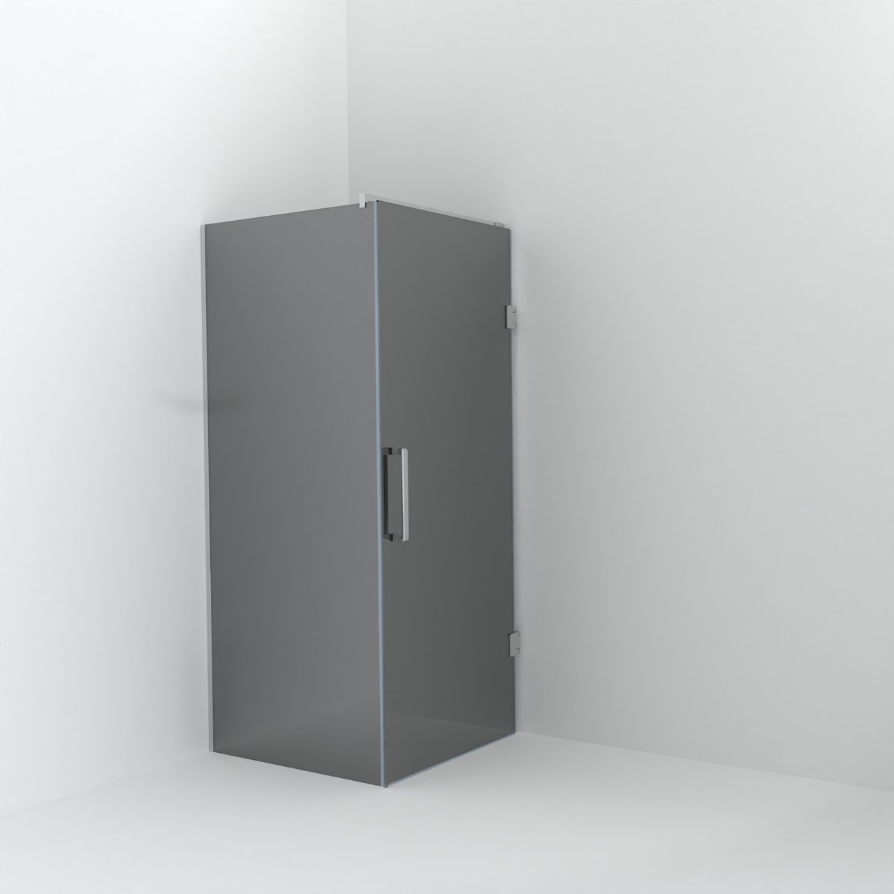 Balmani Modular douche à l'italienne avec porte: 90 x 200 cm avec porte 90 cm, Miroir Reflex avec coating, Profil Chrome brillant