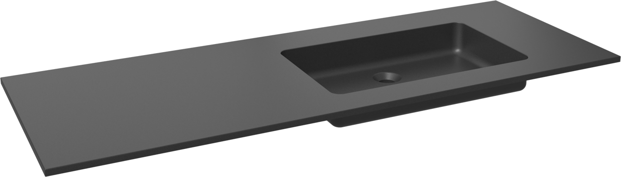 Storke Scuro vasque asymétrique droite quartz mat 140 x 52 cm combinaison armoire 45 cm