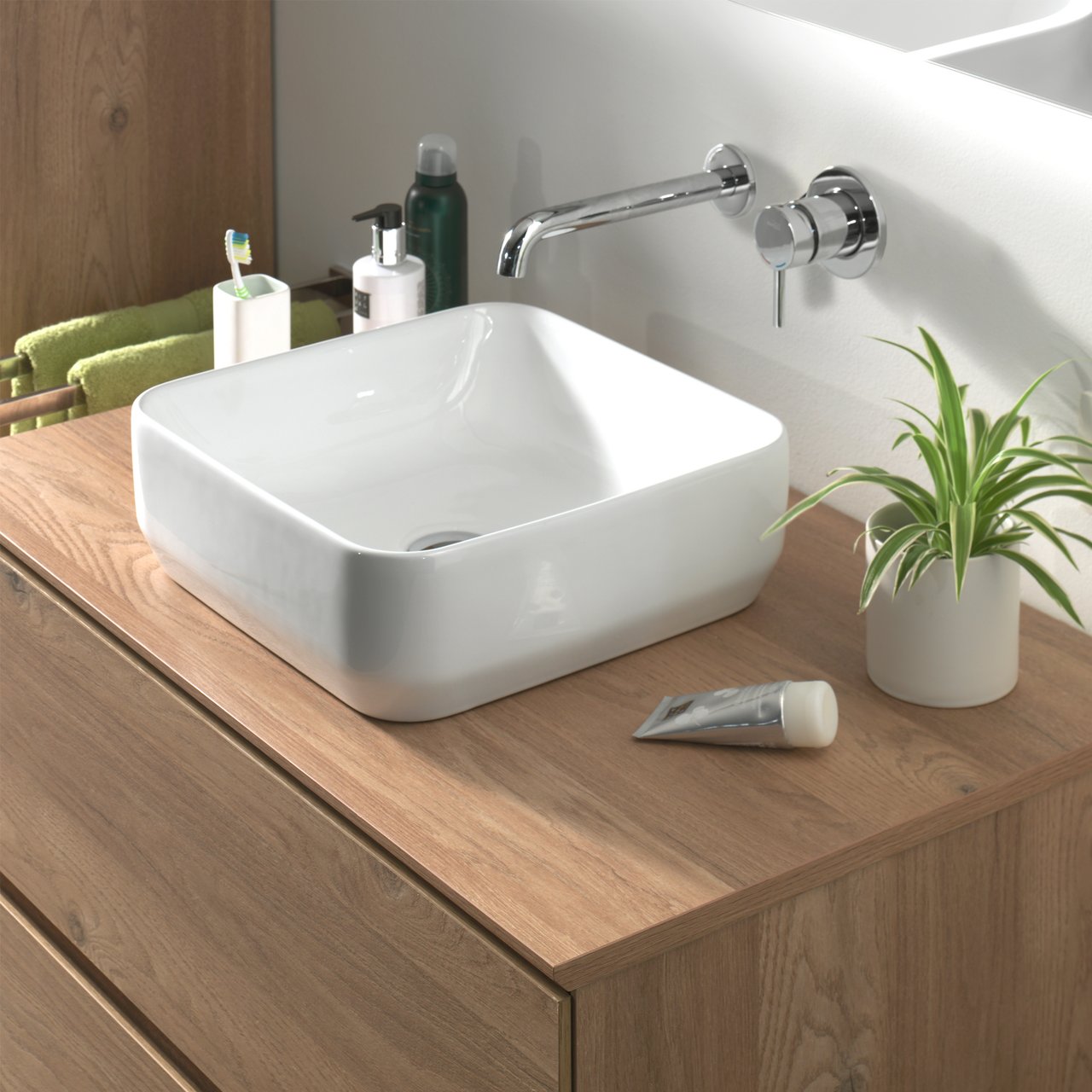 Blaufoss Round robinet de lavabo encastré chrome brillant incl élément intégré