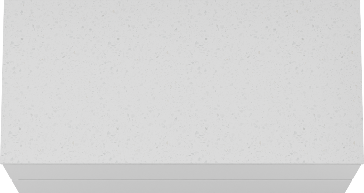 Linie Lado meuble salle de bains suspendu 100 x 46 cm blanc mat avec Lado tablette simple ou double en mélaminé terrazzo blanc