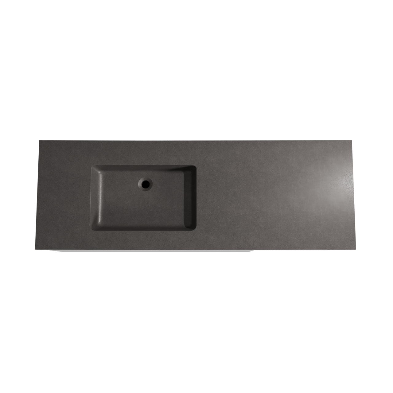 Storke Edge zwevend badmeubel 150 x 52 cm hoogglans wit met Scuro asymmetrisch linkse wastafel in kwarts mat zwart