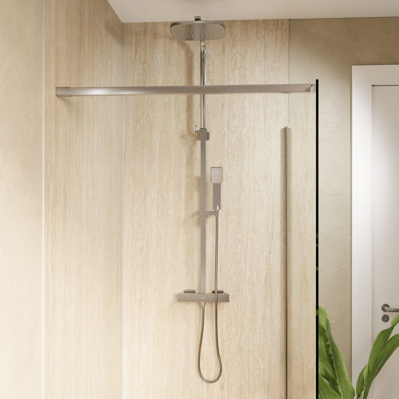 Blaufoss Cape 250 colonne de douche de pluie mitigeur de douche encastré  Chrome Brillant