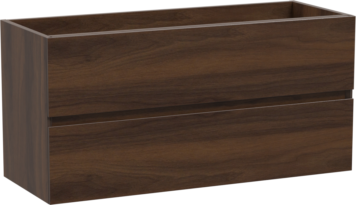 Storke Edge hängender Waschbeckenunterschrank: 100 x 40 cm, Nussbaum, 2 Schubladen