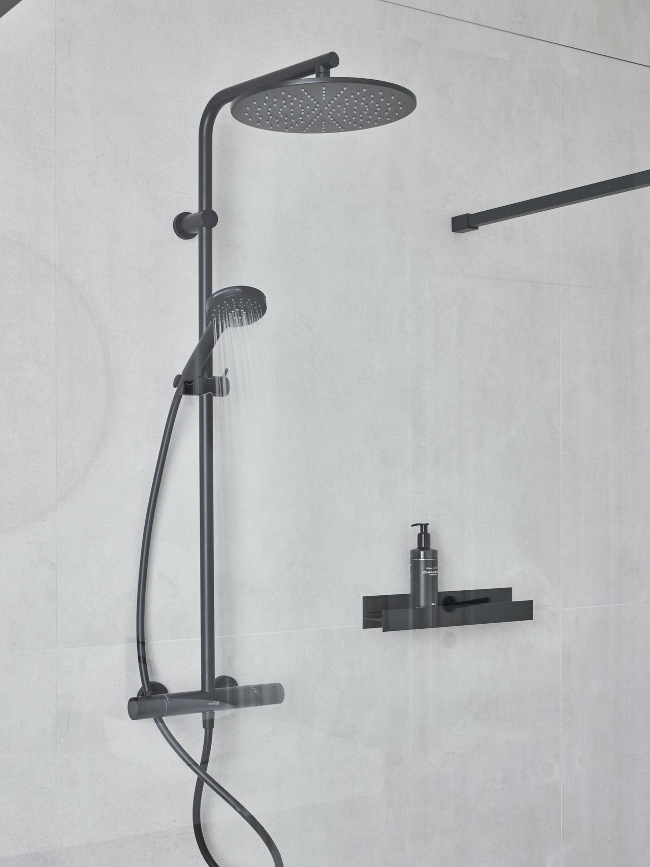 Blaufoss Round 300 colonne de douche de pluie mitigeur thermostatique noir mat