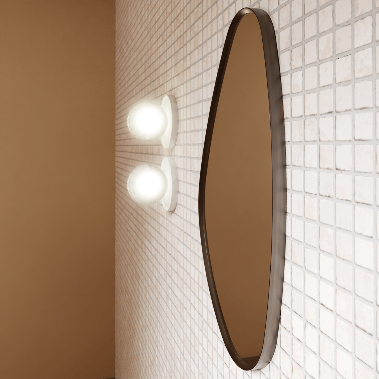 Balmani Auro organische toiletspiegel Brushed GunMetal 35 x 60 cm