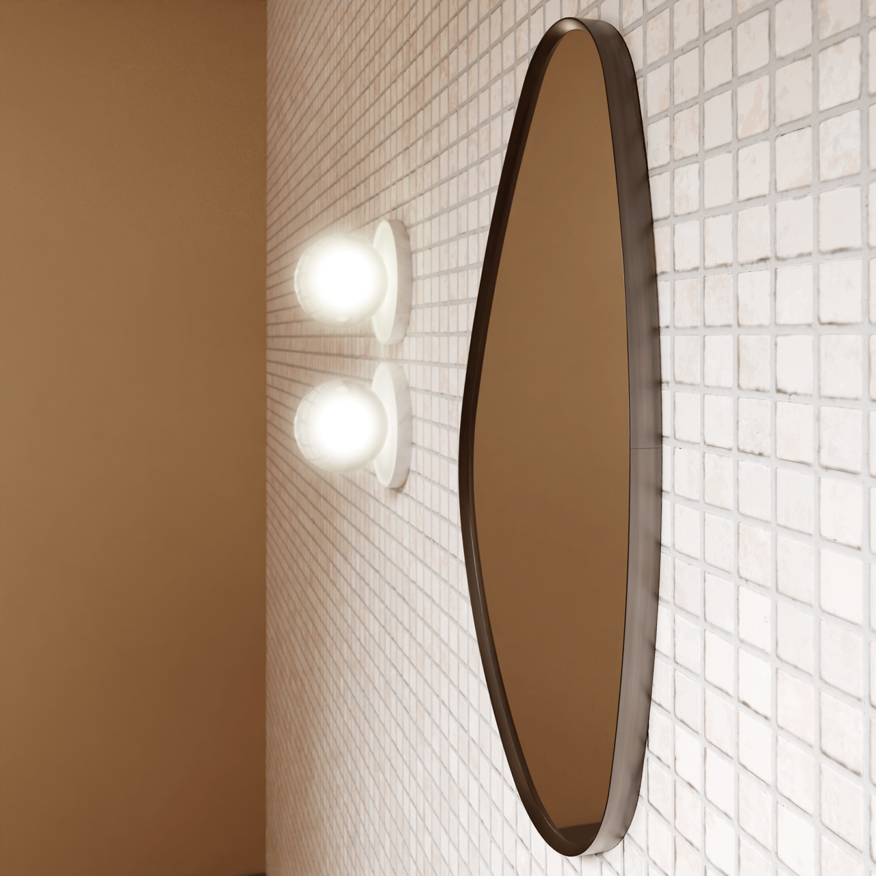 Balmani Auro miroir de toilette organique Brushed GunMetal 35 x 60 cm