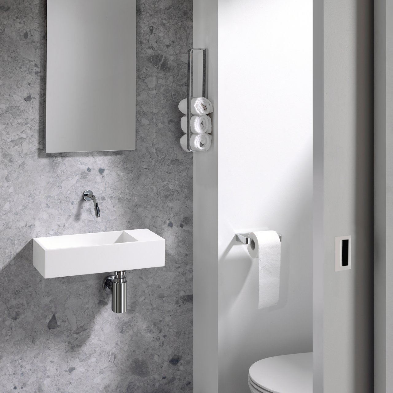 Balmani Mood lave-mains 45 x 20 cm Mat Wit Solid Surface