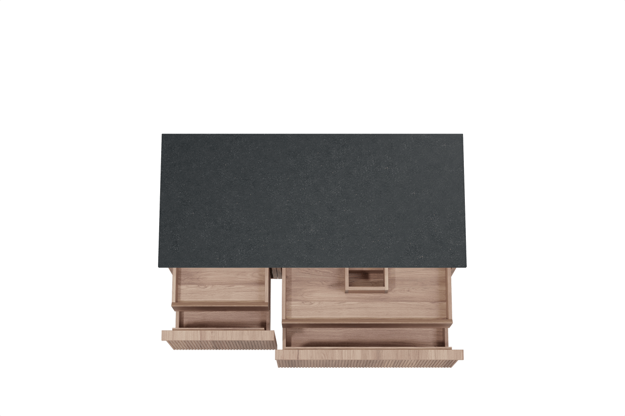 Balmani Forma zwevend badmeubel 120 x 55 cm teakhout met Stretto enkel wastafelblad in zwart graniet, Verticale symmetrische rechte ribbel