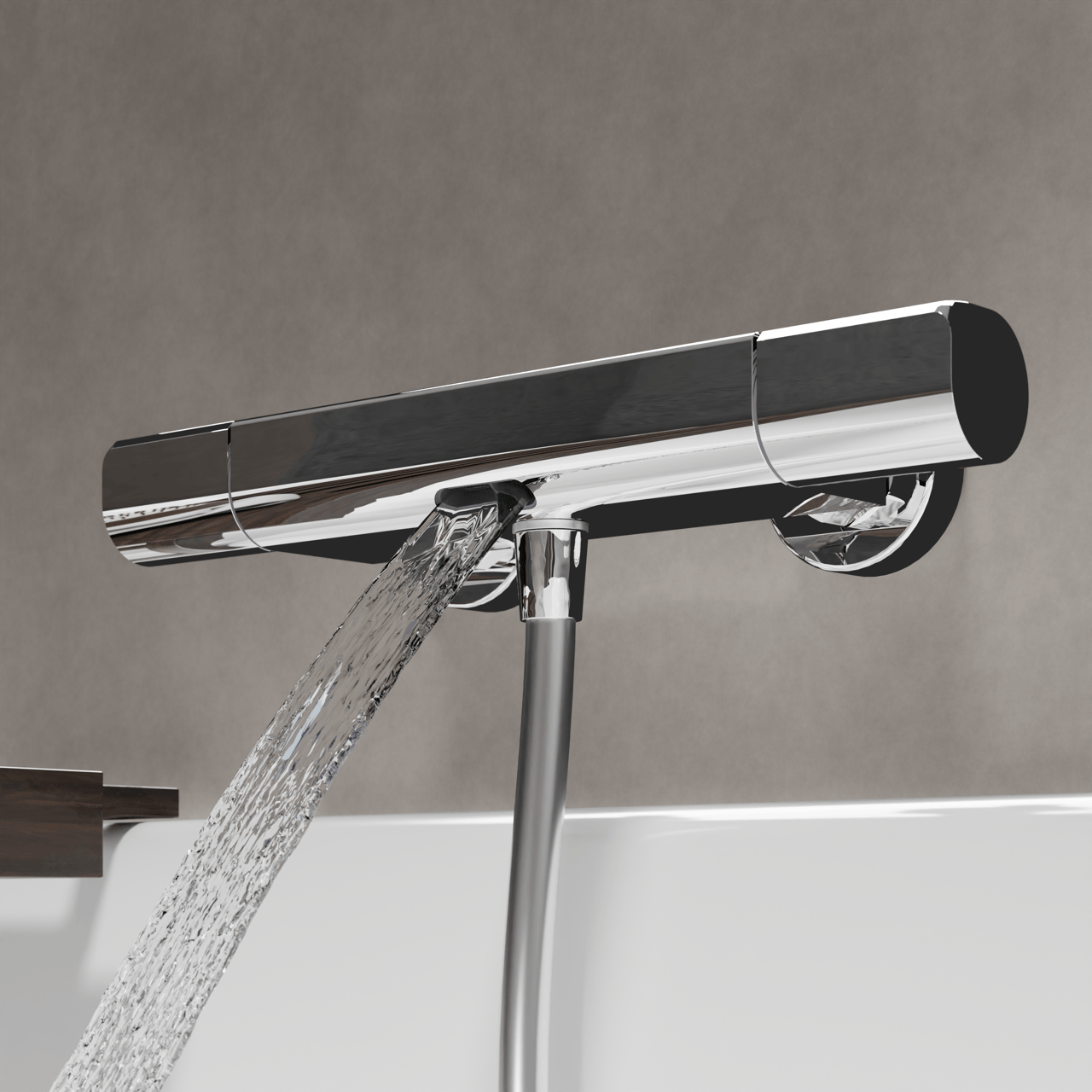 Blaufoss Eris Aufputz Badewannen-Armatur chrom mit mit Handbrause