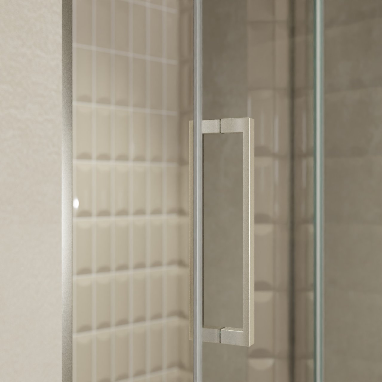 Balmani Senses Design porte pivotante à droite 120 cm x 210 cm verre Miroir Reflex, Profil Brushed CoolMetal, coating inclus