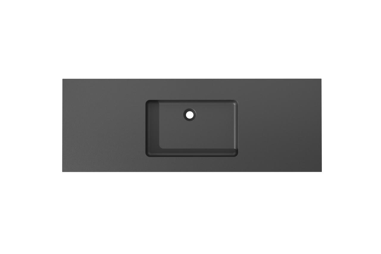 Storke Scuro enkele wastafel mat kwarts 145 x 52 cm