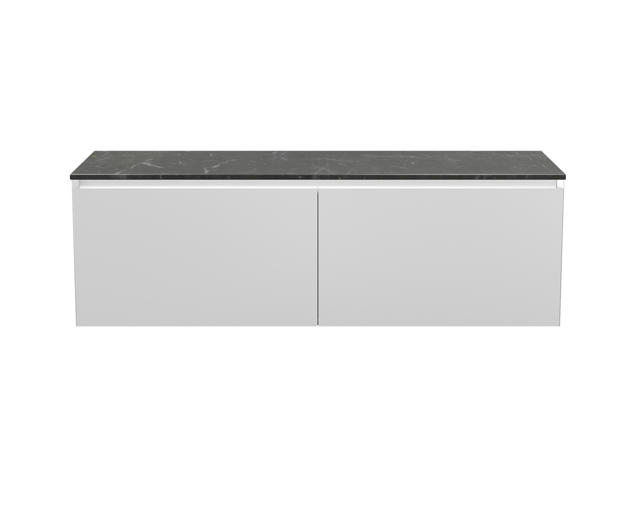 Balmani Idra meuble salle de bains suspendu 150 x 55  cm blanc mat avec Stretto tablette simple ou double en marbre Pietra Grey
