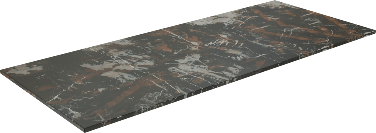 Balmani Stretto Einzel- oder Doppelwaschtischplatte, Portoro Marmor gold, 135 x 55 cm