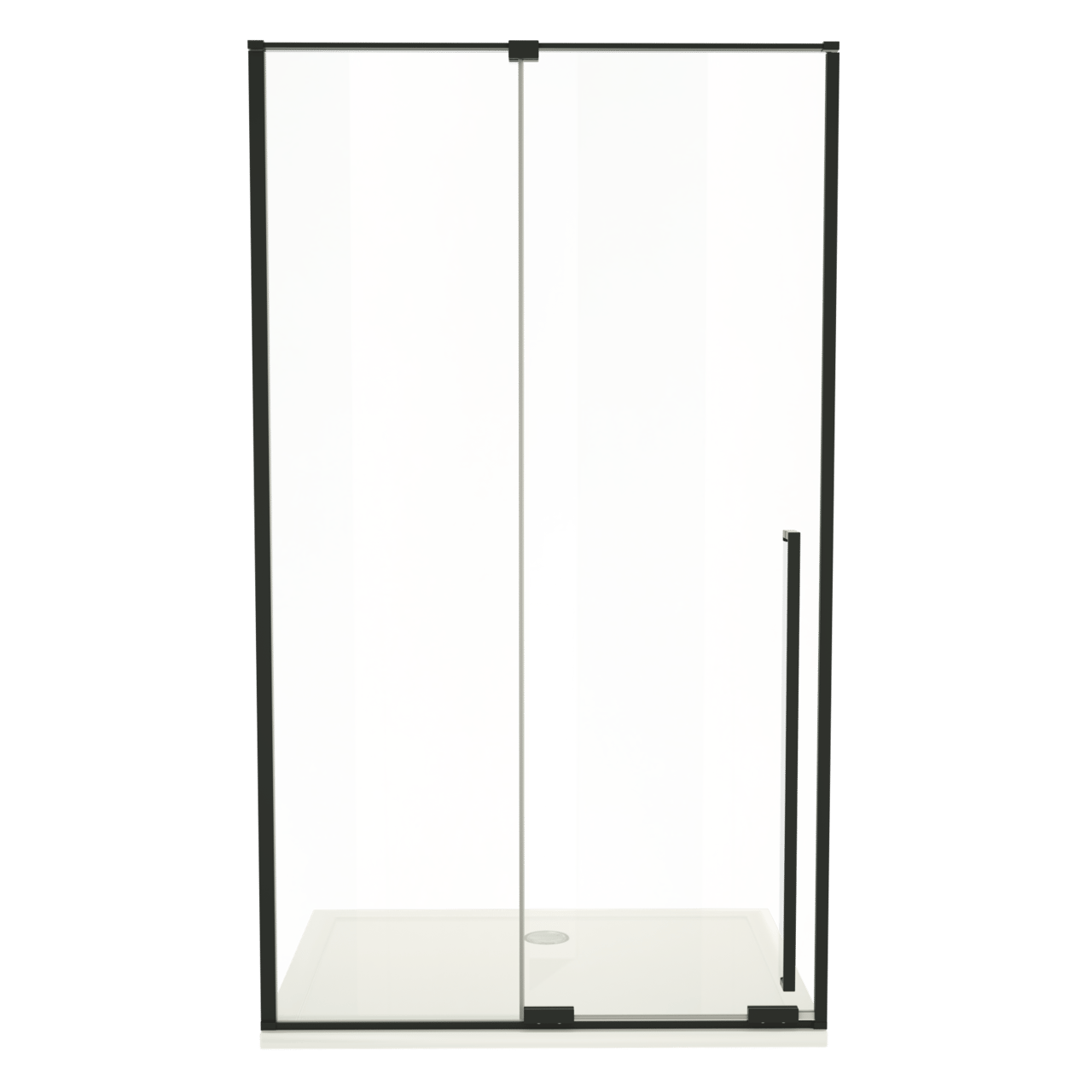 Luca Varess Stilus porte coulissante 120 x 200 cm verre transparent profil noir mat