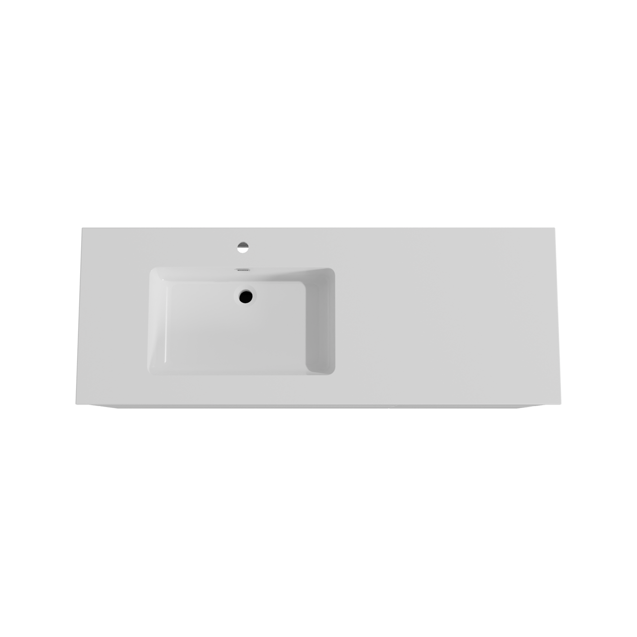 Storke Edge hängendes Möbelstück Set: 140 x 52 cm, Weiß glänzend, mit Diva Waschtisch links, Marmorkomposit Weiß glänzend