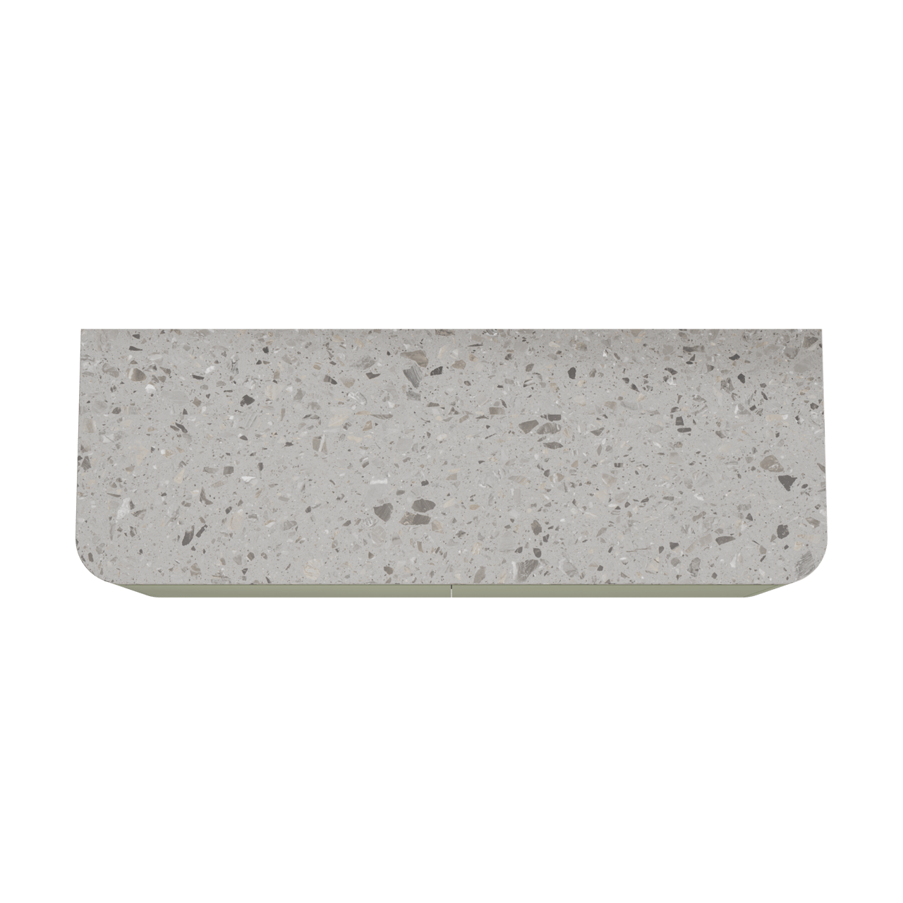 Balmani Moon meuble salle de bains suspendu 160 x 55 cm vert sauge avec Moon tablette simple ou double en terrazzo greige terrazzo