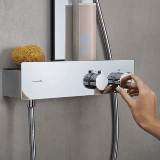 Hansgrohe Rainfinity 300 colonne de douche de pluie avec ShowerTablet 350 chrome brillant