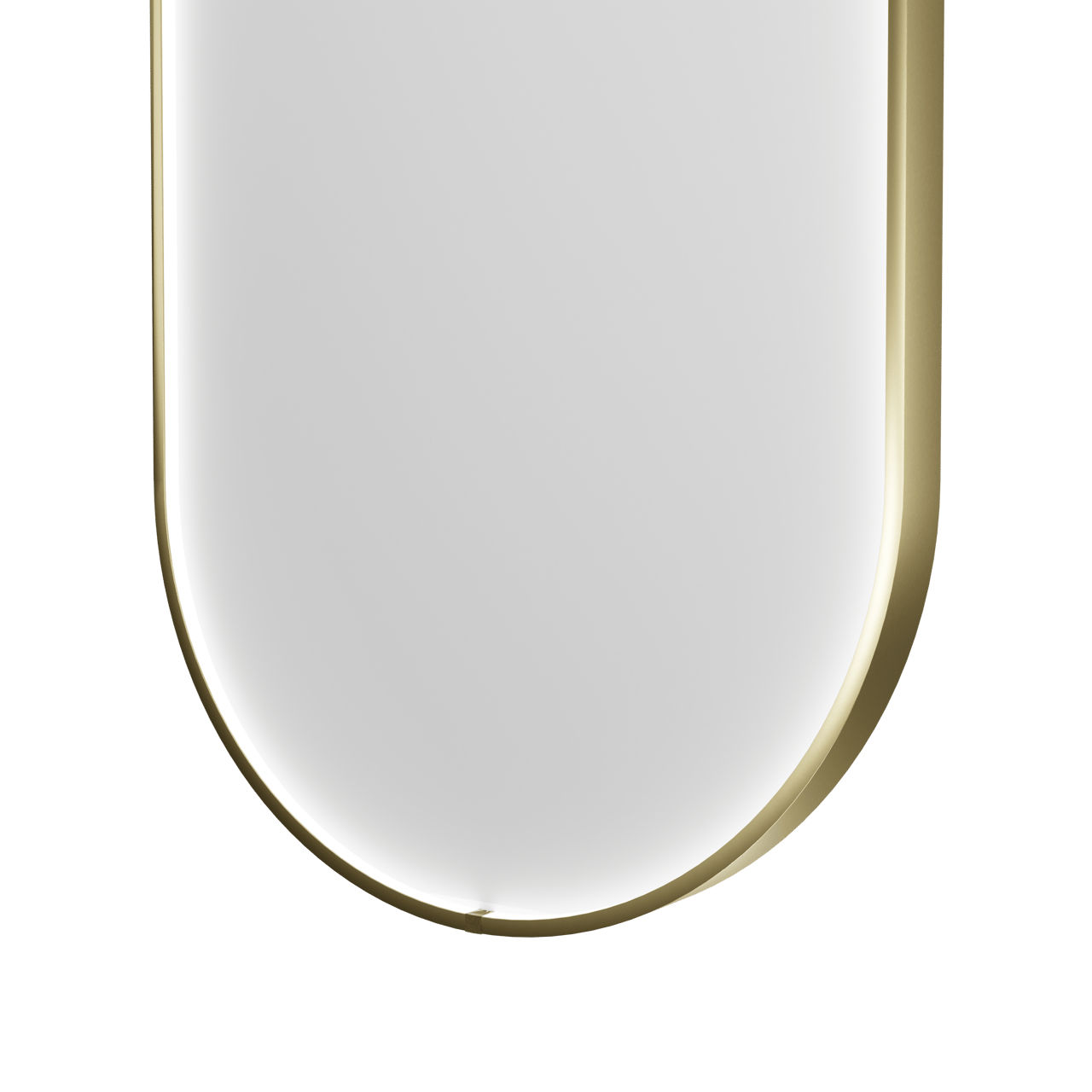 Balmani Secret oval Brushed Champagne Gold Badezimmerspiegel 45 x 120 cm mit Spiegelbeleuchtung und Anti-Beschlag Spiegelheizung