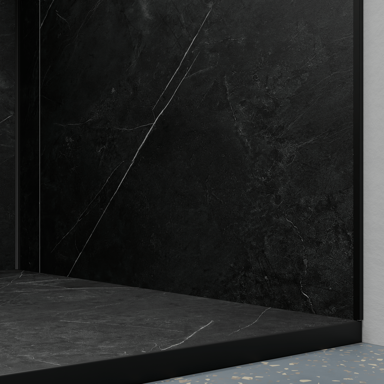 Luca Varess Suite Duschwanne 140 x 90 cm Marmorkomposit Marble Dark