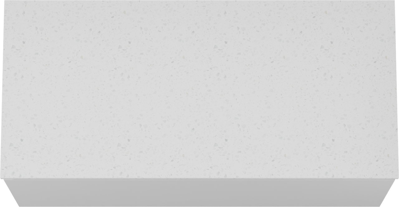 Linie Lado meuble salle de bains suspendu 100 x 46 cm blanc brillant avec Lado tablette simple ou double en mélaminé terrazzo blanc