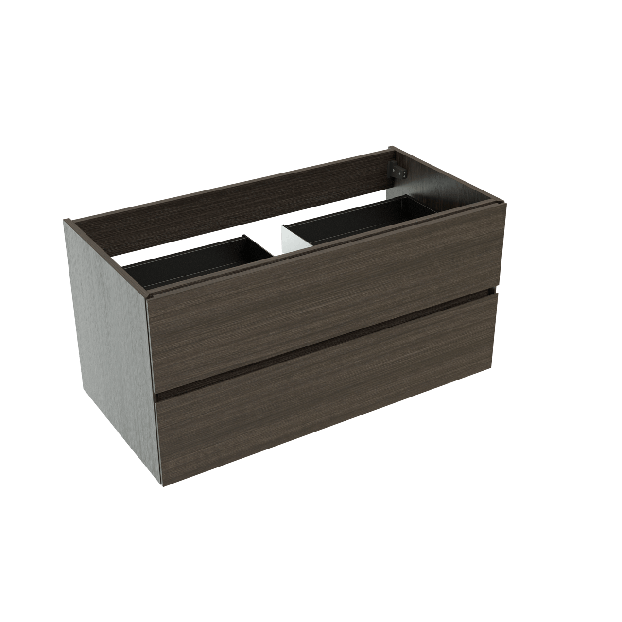 Storke Edge zwevende wastafelonderkast 105 x 52 cm donkere eiken 2 lades