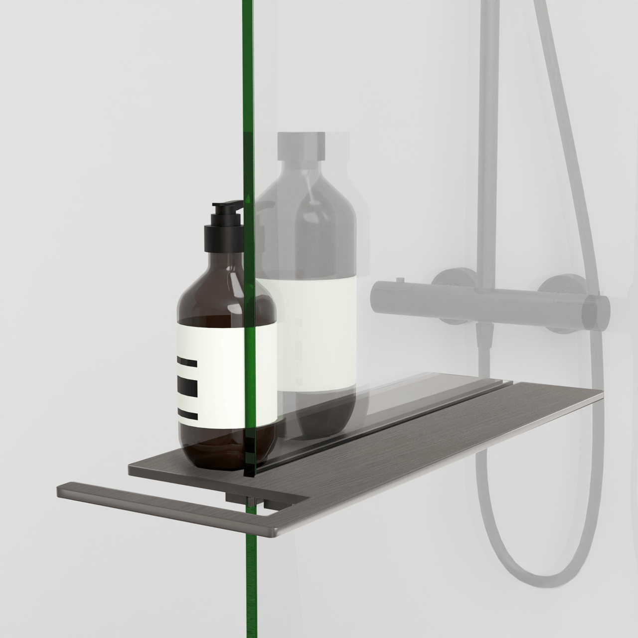 Blaufoss Finn zeeprekje voor douchewand Brushed CoolMetal 44x15cm