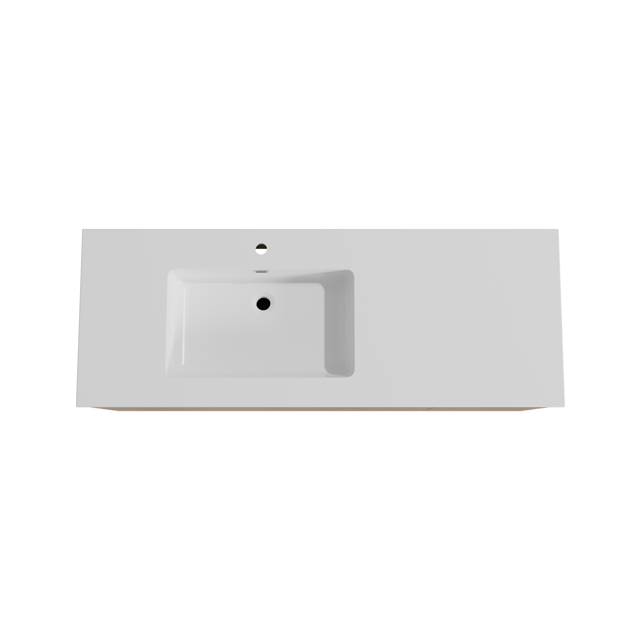 Storke Edge zwevend badmeubel 140 x 52 cm ruw eiken met Diva asymmetrisch linkse wastafel in composietmarmer hoogglans wit